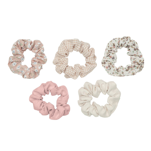 Scrunchie hair band with flower and gingham print