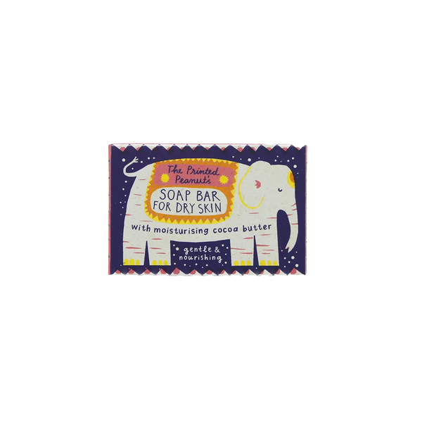 Soap bar for dry skin with elephant illustration