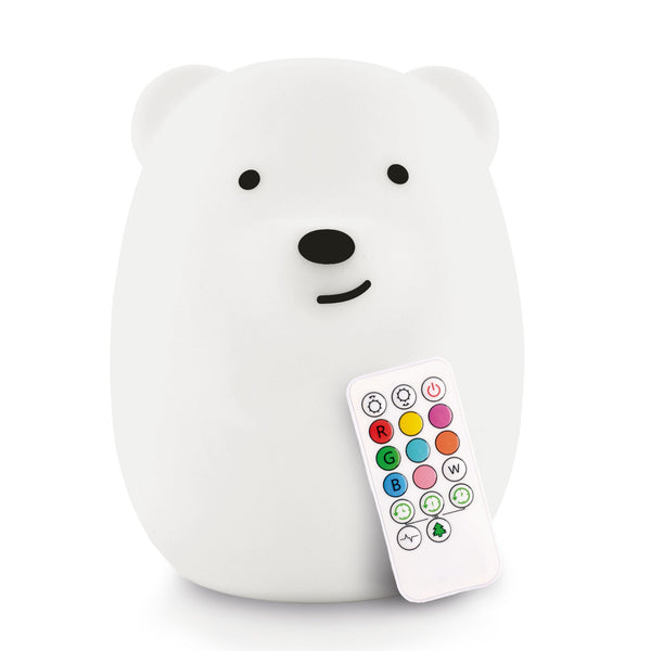 silicone bear colour changing night light with remote
