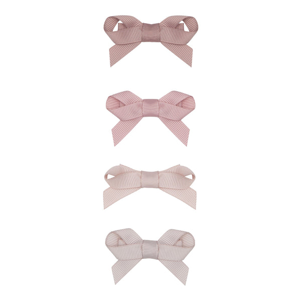 grosgrain bow hair clips in shades of pink