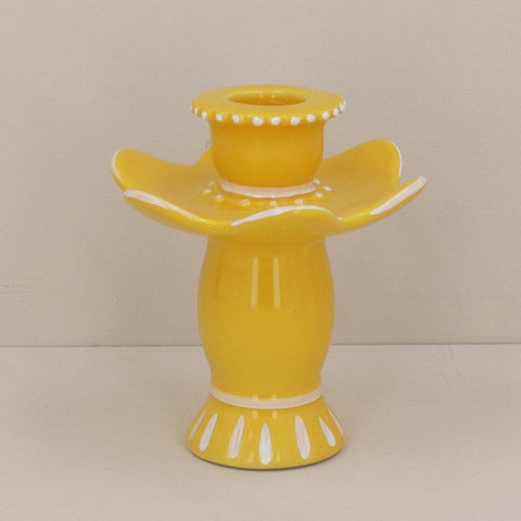 Ceramic Candle Holder - Yellow Fiesta