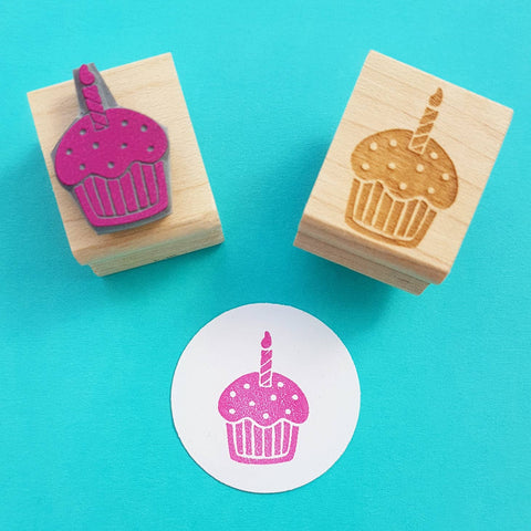cupcake rubber stamp