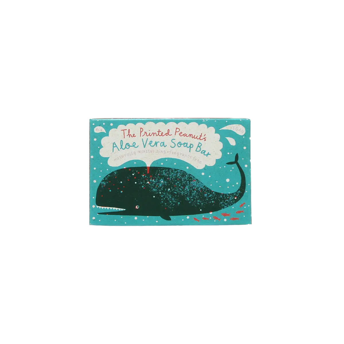 Aloe Vera Soap bar with a whale illustration 