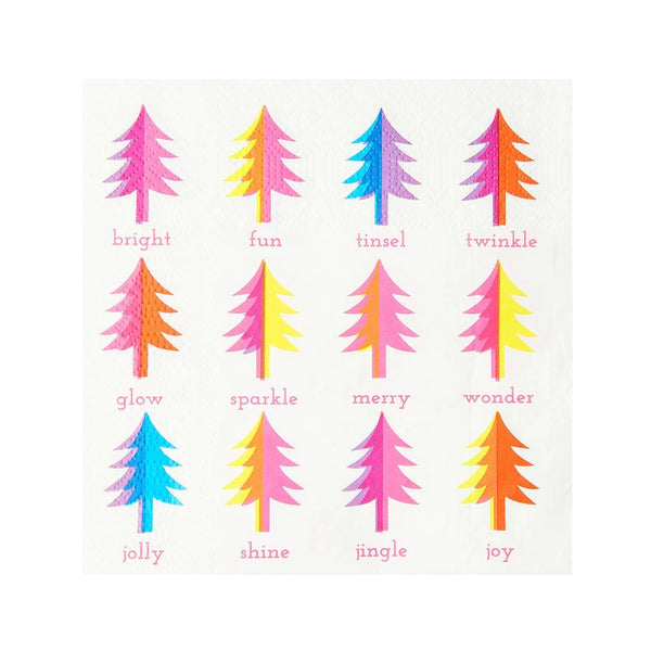 Bright Christmas Trees Recyclable Napkins - 20 Pac