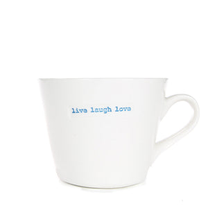 Medium Ceramic White Mug - LIVE LOVE LAUGH - 350ml