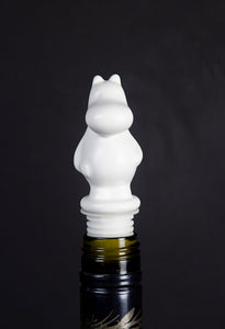 White ceramic moomin shaped bottle stopper