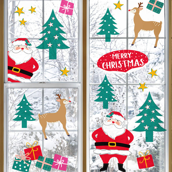 Santa Christmas Window Clings Decoration