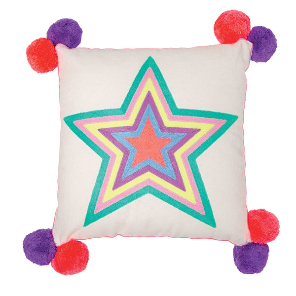 What a Star Embroidered Cushion Multicoloured