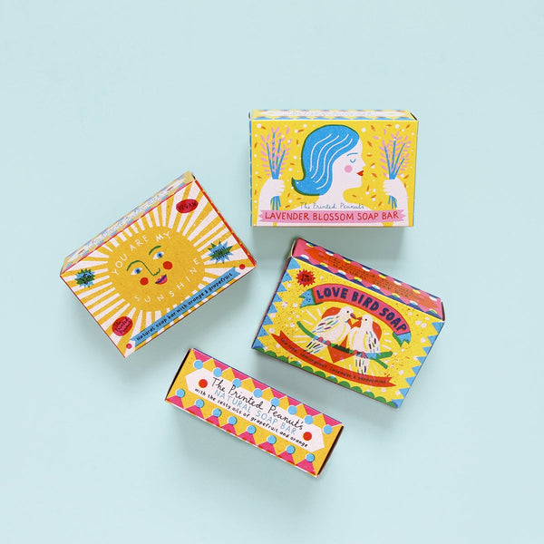 Soap bars with colourful illustrations