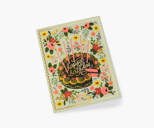 Florlal Cake Birthday Greeting Card