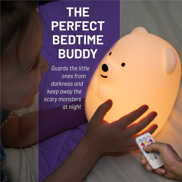 silicone bear colour changing night light with remote