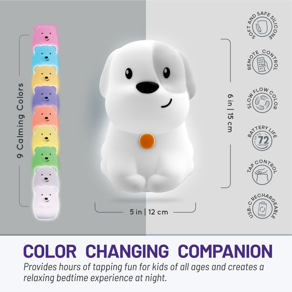 silicone colour changing dog night light
