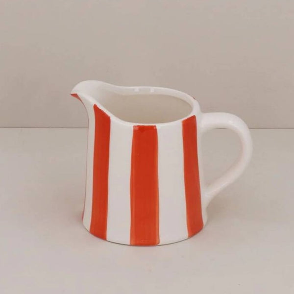 Stoneware Creamer Jug - Orange Stripe