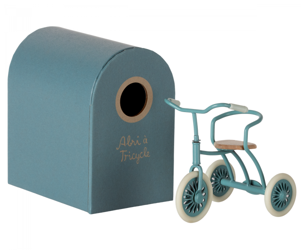 Abri á tricycle Petrol Blue for Maileg mice dolls